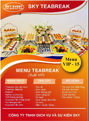 Sky Event - Top 3 thực đơn menu tiệc Teabreak được ưa chuộng nhất