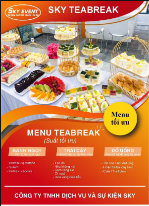 Sky Event - Top 3 thực đơn menu tiệc Teabreak được ưa chuộng nhất